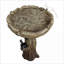 Bains d'oiseaux | Baignoire pour oiseaux autoportante de 23 po de hauteur pour terrasse de jardin, aspect bois | Ciment béton | Gris