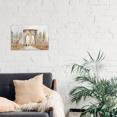Brooklyn Bridge Walkway by Allison Pearce - Wrapped Canvas Painting
