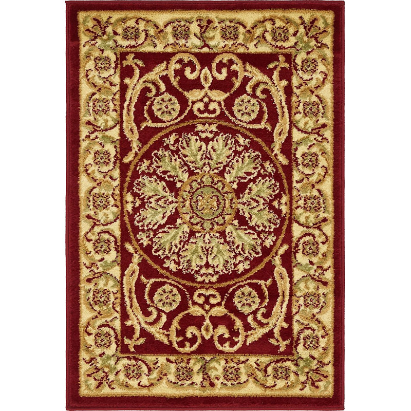 Tapis à motif oriental rouge Royale, Rectangle 6 pi x 9 pi