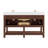 Chapdelaine 60" Double Bath Vanity in White Grain Composite Stone Top-749225647