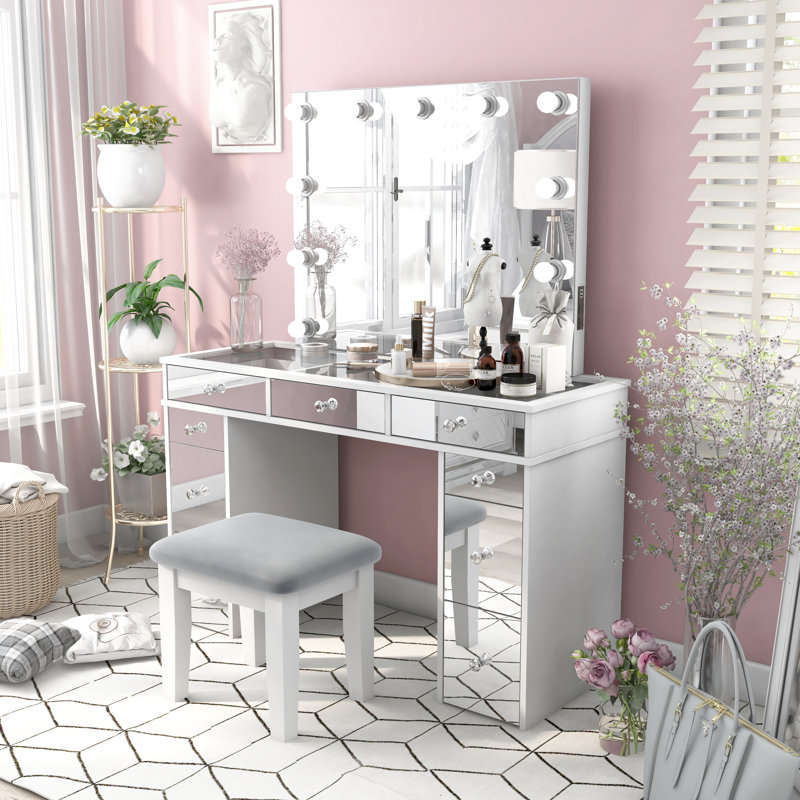 Ensemble coiffeuse et tabouret Garitte