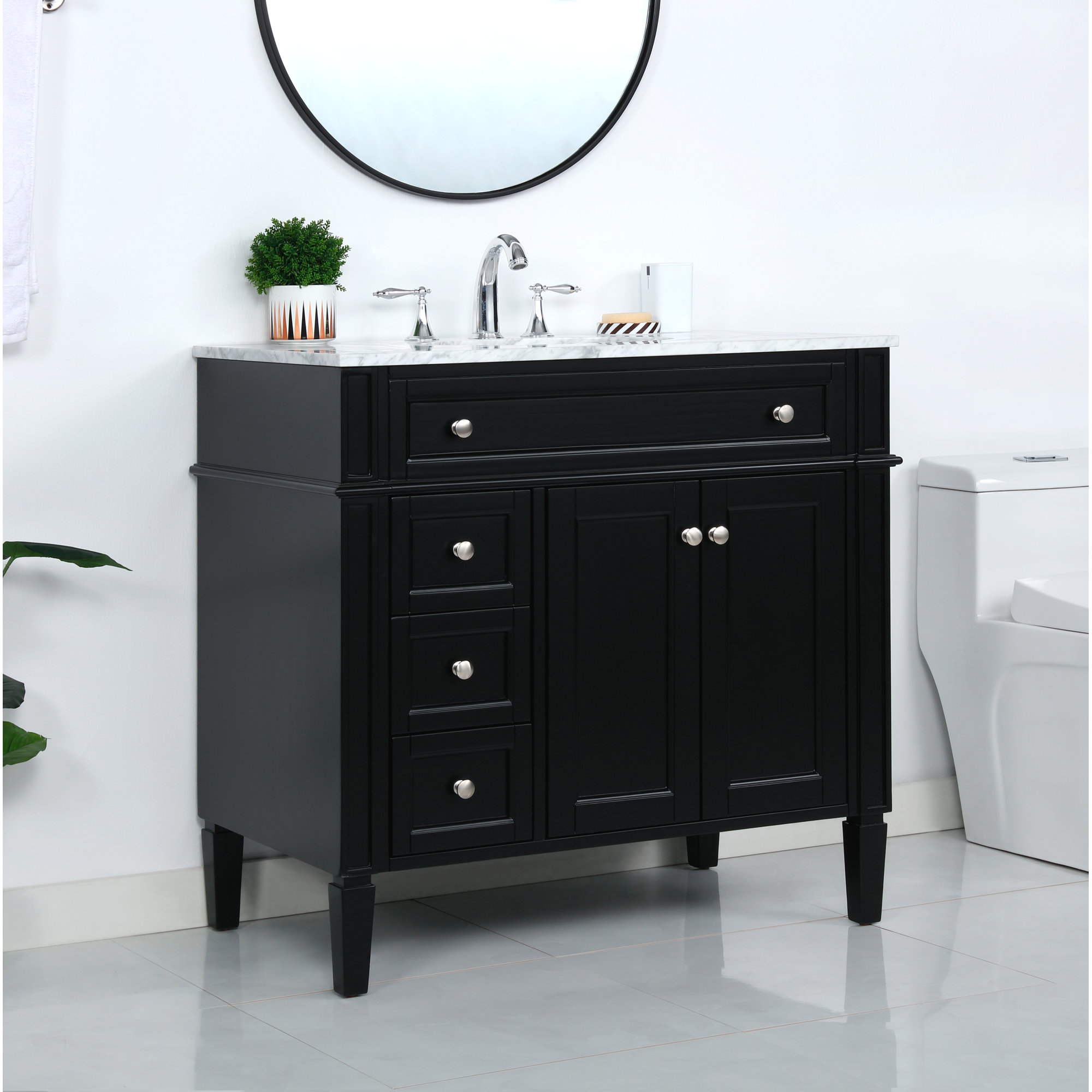 Rivers 36'' Single Bathroom Vanity, Black