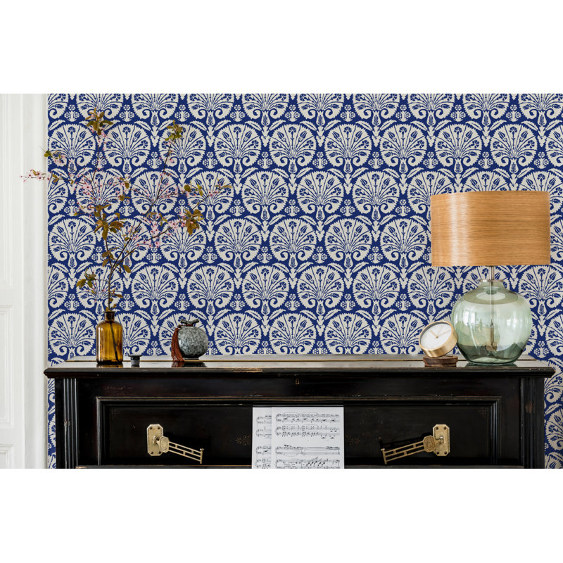 Yuki Osada Floral Wallpaper Double Roll by Soicher Marin Studio, Royal Blue