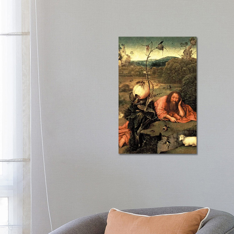 St. John The Baptist In Meditation by Hieronymus Bosch - Wrapped Canvas Painting, 66.04cm H x 45.72cm W x 1.91cm D