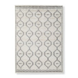 Cairo Wool Geometric Area Rug in Gray/Ivory