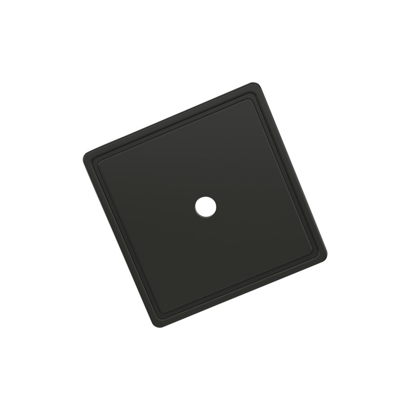 Thoreau 1 - 9/16 pouces (40 mm) de longueur plaque d'armoire carrée, Noir mat