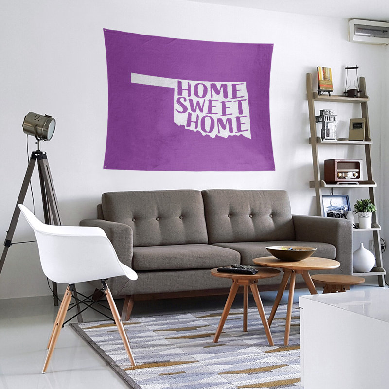 Tapisserie Home Sweet Oklahoma, H 27,5 po x l 37,5 po, Violet