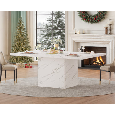 Eclat Faux Marble Dining Table by Ebern Designs