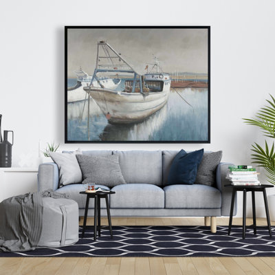 Fishing Boat Desatured Print On Canvas
