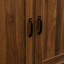 Buffet 43,3 pouces en noyer avec 2 portes, 1 rangement et tiroirs - Armoire de table d'appoint