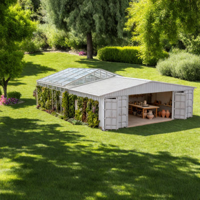 Abris et abris de jardin en acier robuste avec une couverture spacieuse pour le rangement