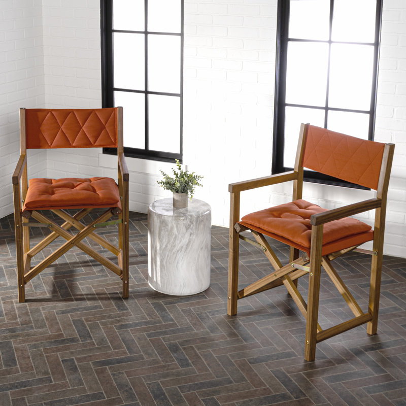 Tonora Folding Director Chair with Cushions, Orange