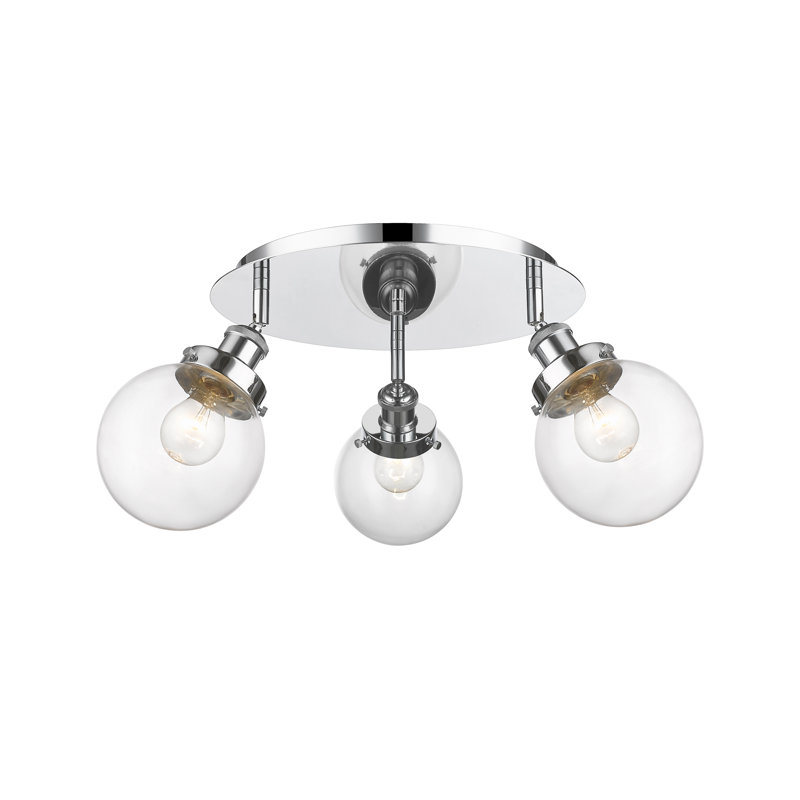 Alphonsa Glass Flush Mount, Clear, Polished Chrome