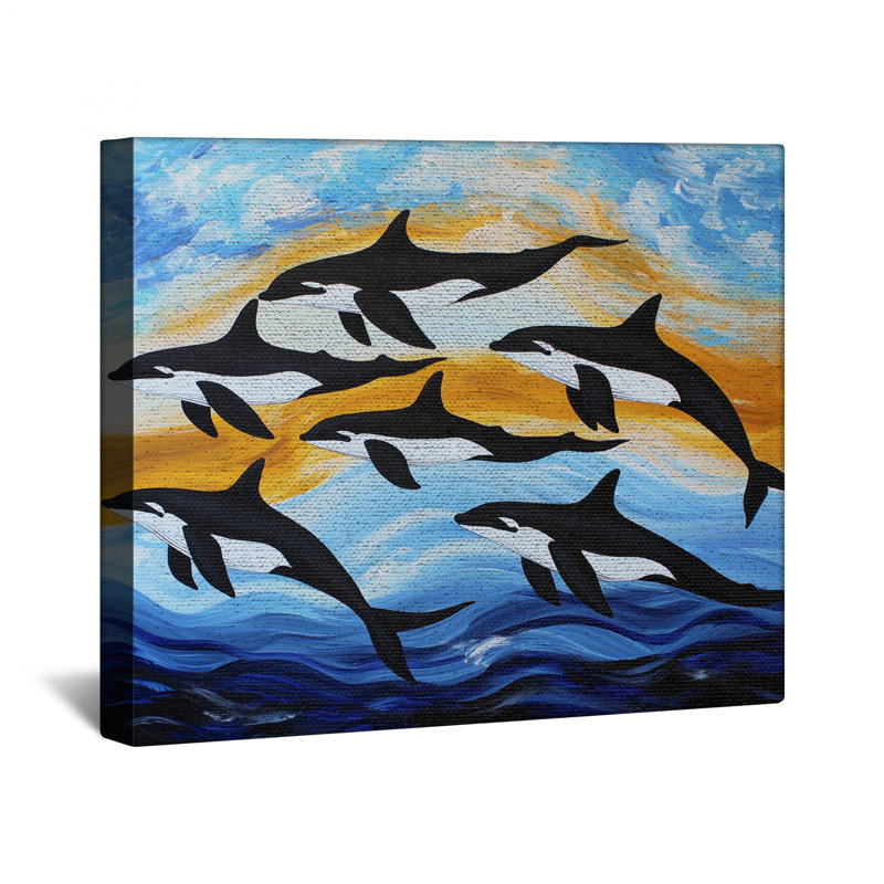 Toile tendue sur toile Orca - Décoration murale animal en plusieurs tailles, 24 po x 36 po
