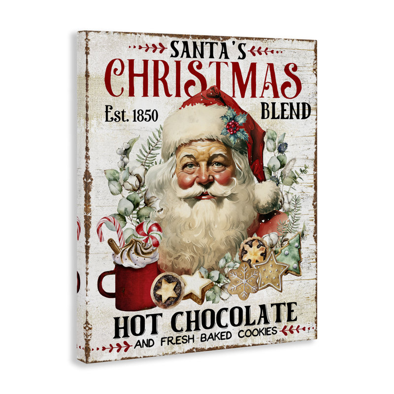 Art mural sur toile Santa's Christmas Blend par Creatif Belle, H 40 po x l 30 po