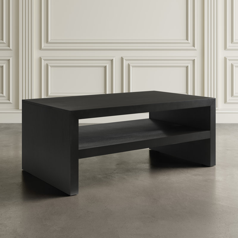Chamniss Solid Wood Single Coffee Table, Black