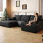 Canapé modulaire rembourré en nuage avec repose-pieds moderne et minimaliste, siège d'angle en U confortable pour le salon, aucun assemblage requis