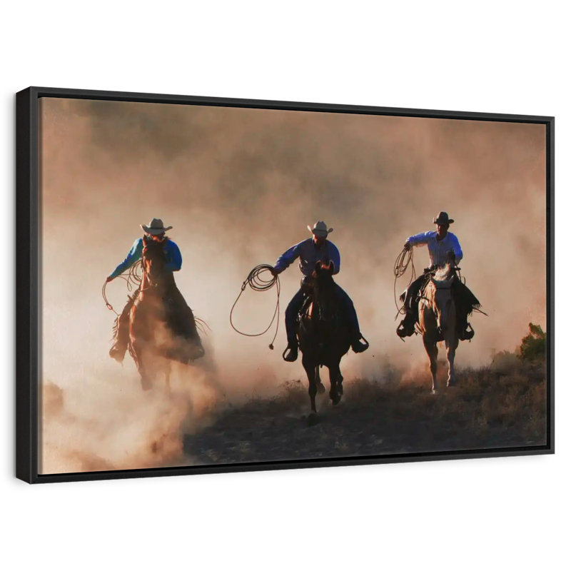 Western Sundown, Cadre flottant noir, 37 po x 25 po