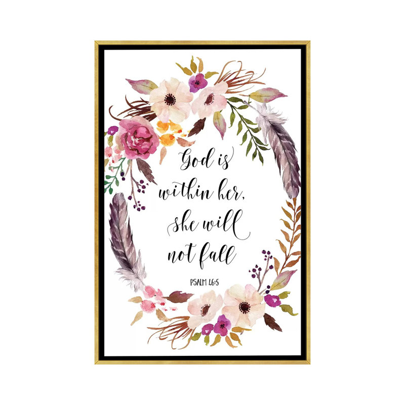 Impression d’art textuel, "God is within her it not Fall, Psaume 46:5" par Eden Printables-impression d’art textuel