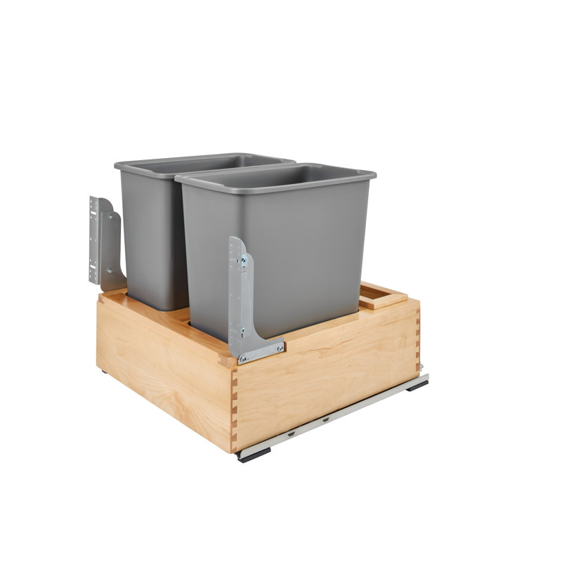 Rev-A-Shelf Wood Pull Out Trash/Waste Container with Soft Close