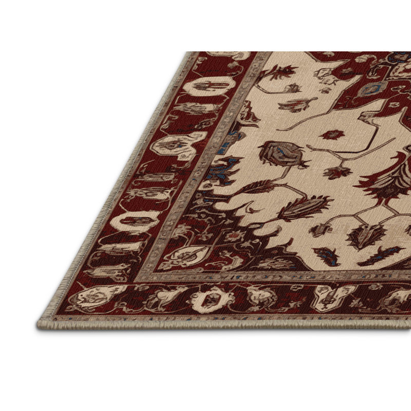 Machine Washable Persian Brown Area Rug, Round 8'