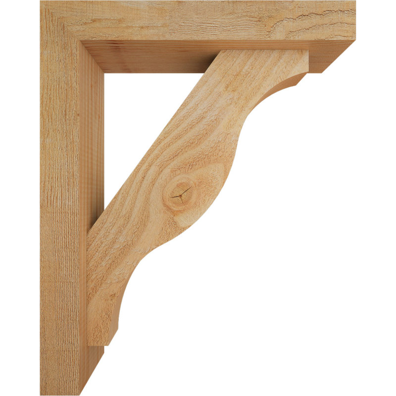 Funston Block Offset Brace Bracket, 20 x 16, 4"W Douglas Fir (Rough Sawn)