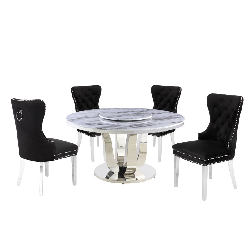Ensemble repas 4 personnes Mcnair, Noir