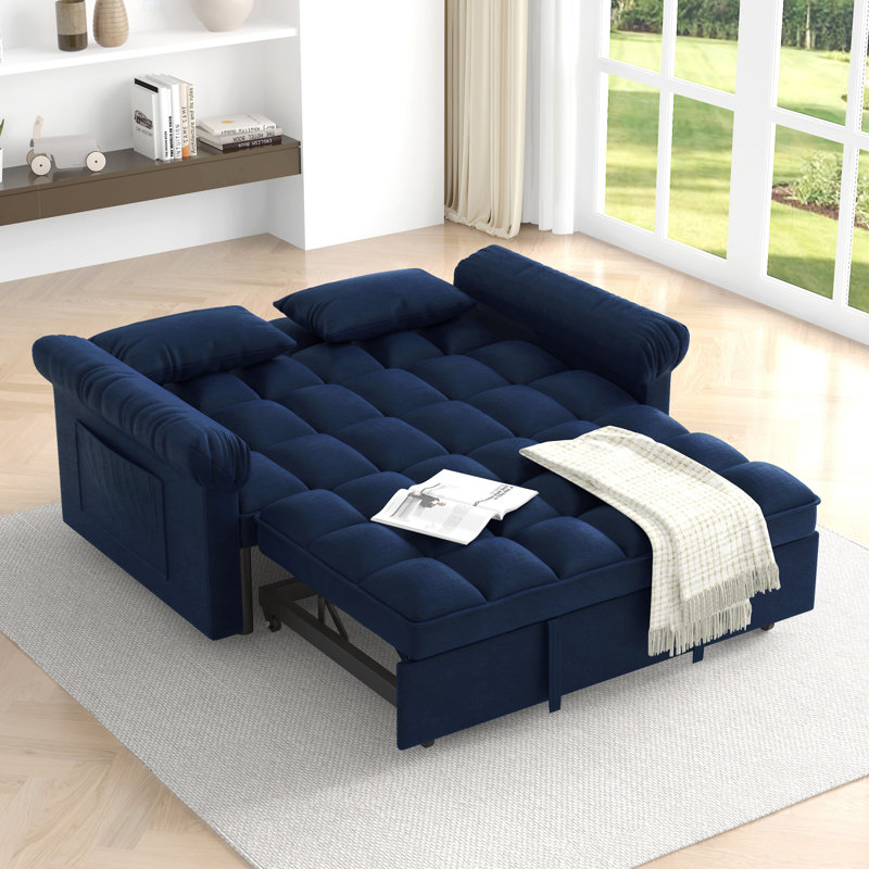 Loveseats Sofa Bed With Pull-Out Bed,Adjsutable Back