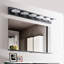 6 - Miroir de salle de bain noir avec miroir - Éclairage de table de maquillage-436139094