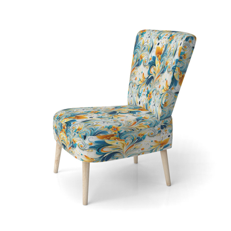 Chaise d'appoint contemporaine rembourrée bohème et éclectique Contemporary Harmony Paisley