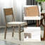 18.5" Inches Wide Cane Back Dining Chair, Modern Upholstered Accent Chair With Rattan Back, Suitable For Dining Room, Kitchen, Restaurant,Black(Set Of 6)-1361414113