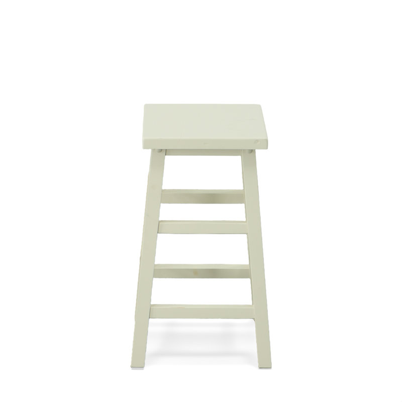Tabouret de comptoir Classic ivoire 24 po avec repose-pieds intégré, Blanc antique