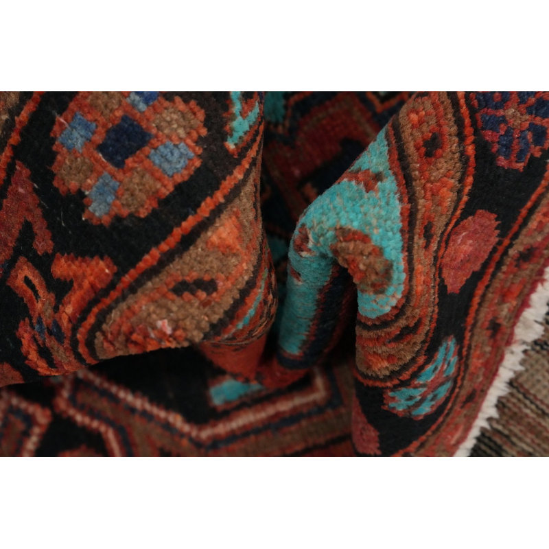 Tapis de couloir géométrique en laine fait à la main 3 x 11 po