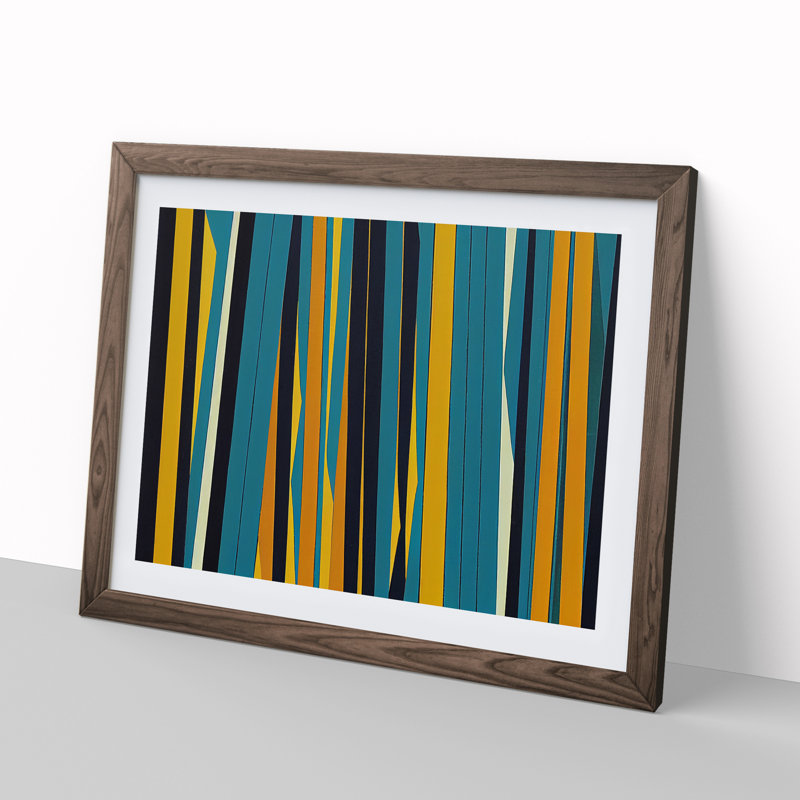 Intriguing Abstract Bamboo Forest - Framed Print, 25cm H x 34cm W x 2cm D, Walnut