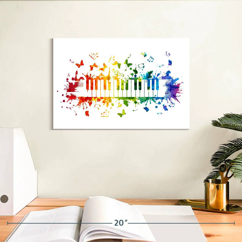 Abarca Rainbow Piano Keyboard, 8" H x 12" W