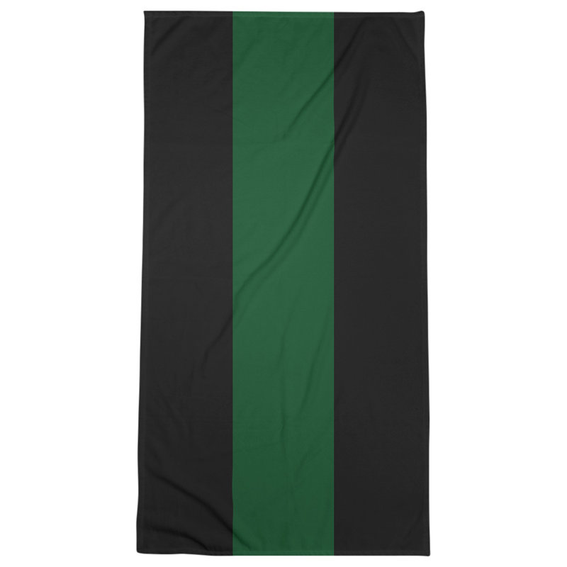 Lightweight Beach Towel, Black/Green