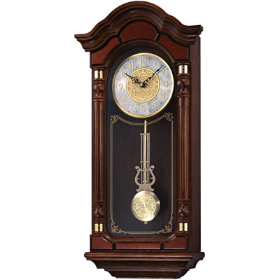 Dark Brown Solid Oak Box Wall Clock