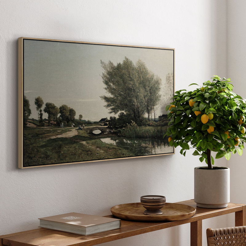 Paysage rétro-CDLXVII, H 25 po x l 37 po x P 2 po, Toile tendue