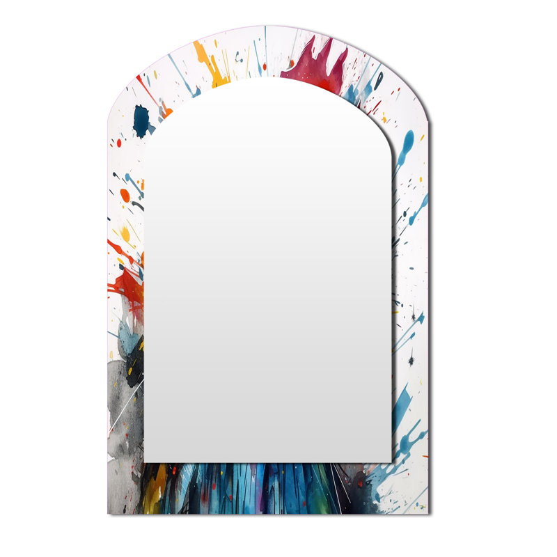 Colorful Humor Caricature Chicken Portrait - Chicken Asymmetrical Decorative Wall Mirror, Modern Freeform Mirror, Printed Metal Art