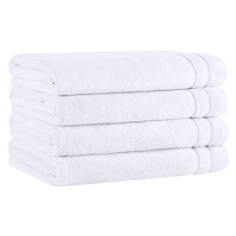 Ensemble de serviettes 100% coton 400GSM Essential, Blanc, Draps de bain - paquet de 4
