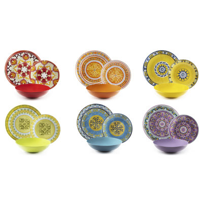 Etno Chic Piece Porcelain Dinnerware Set - Service for 6