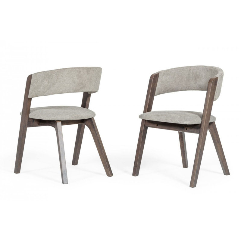 Ensemble de deux chaises de salle à manger en wengé gris