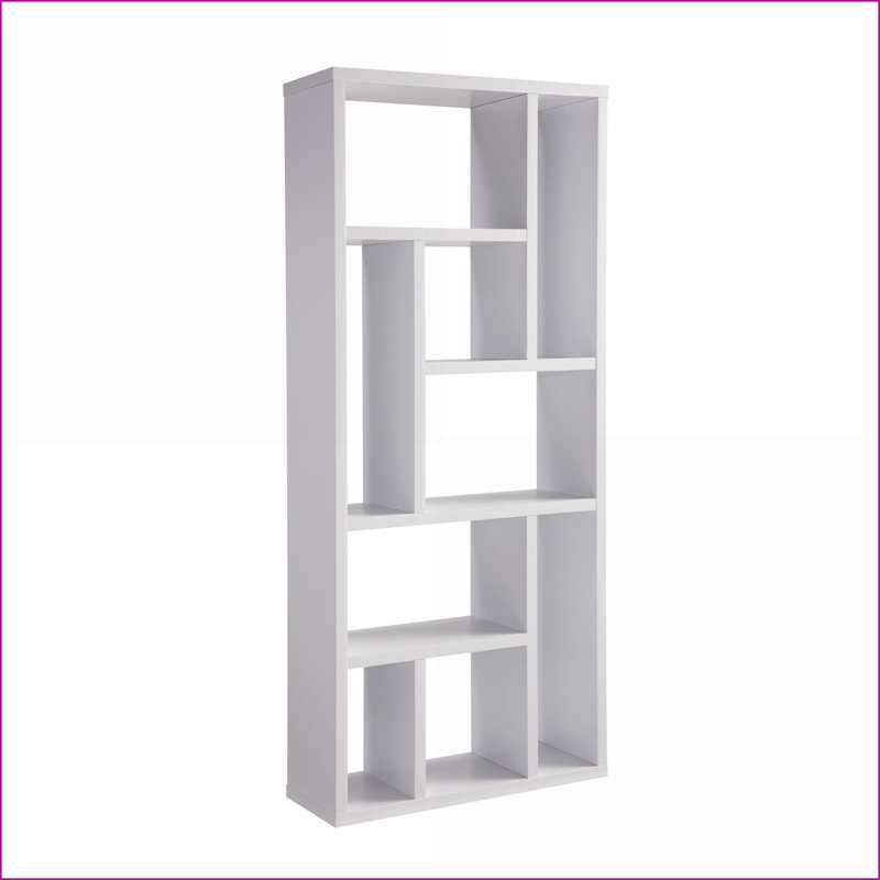 Bibliothèque, vitrine contemporaine à 9 tablettes | Blanc neige | Panneau de particules