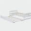 Lit plateforme simple avec lit gigogne simple, blanc