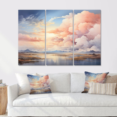 Fantaisie, ciel, paysage, minimalisme I, ensemble d'art mural