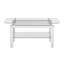 Table basse en verre trempé pour le salon, table basse, table basse latérale avec pieds en acier inoxydable à miroir, plateau de table en verre avec tablette inférieure, P 20 po x l 40 po x H 18 po