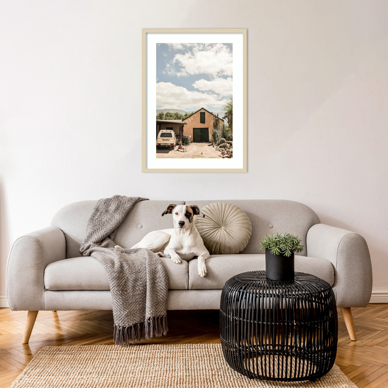 Daisey "Karoo Farm House 02" Print, Brown Framed, 33" H x 24" W