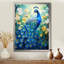 Yunick bleu sarcelle symboliste - art mural paon pour le salon-685990184-685990191
