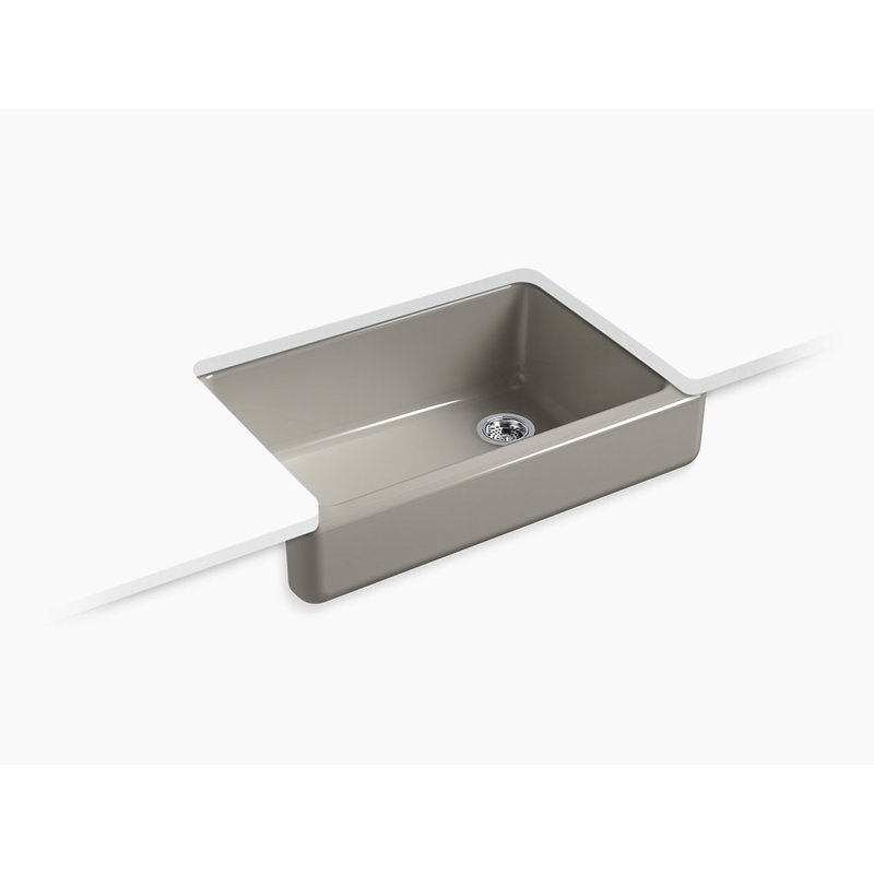 Whitehaven Self-Trimming 32-1/2" L x 21-9/16" W x 9-5/8" Under-Mount Single-Bowl Sink with Short Apron, Cashmere