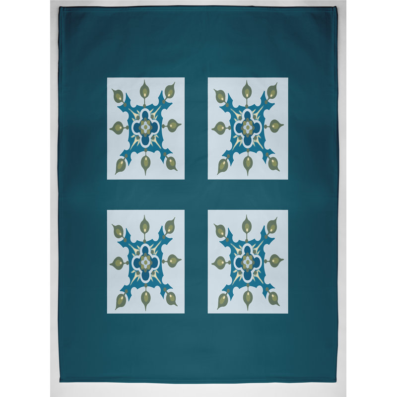 Schueler Plain Weave / Muslin Throw Blanket, Teal
